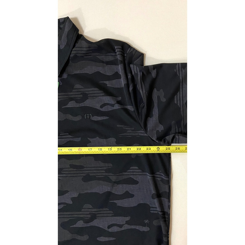 Travis Mathew Polo Golf Shirt Mens XXXL Black Gray Camo Print Beachside Stealth - Picture 7 of 8